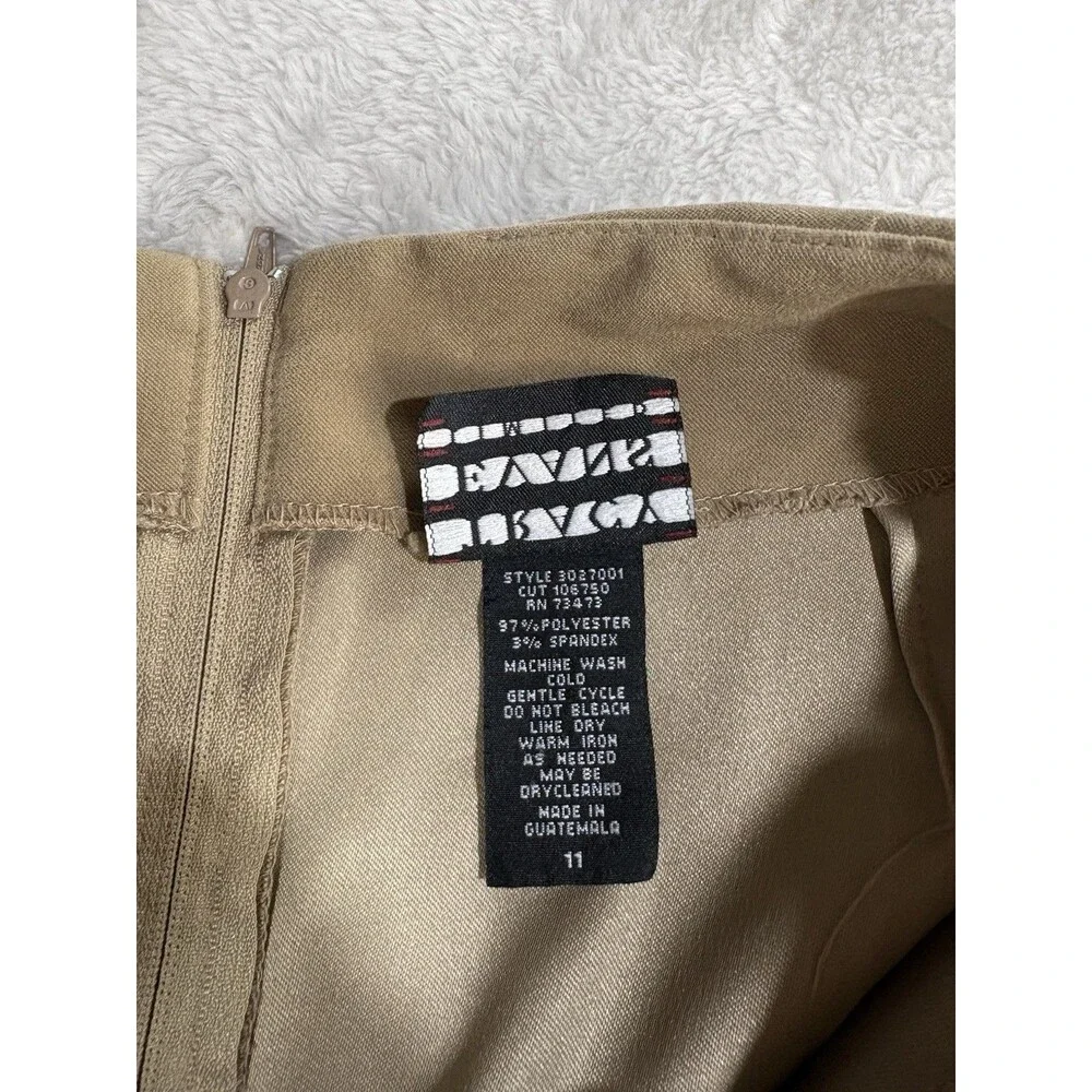 Tracy Evans Vintage Y2K Cargo Maxi column Skirt Belted Side Slits Tan Size 11